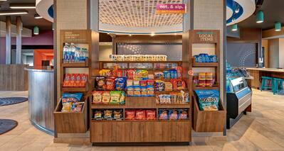 lobby front desk with snack shop