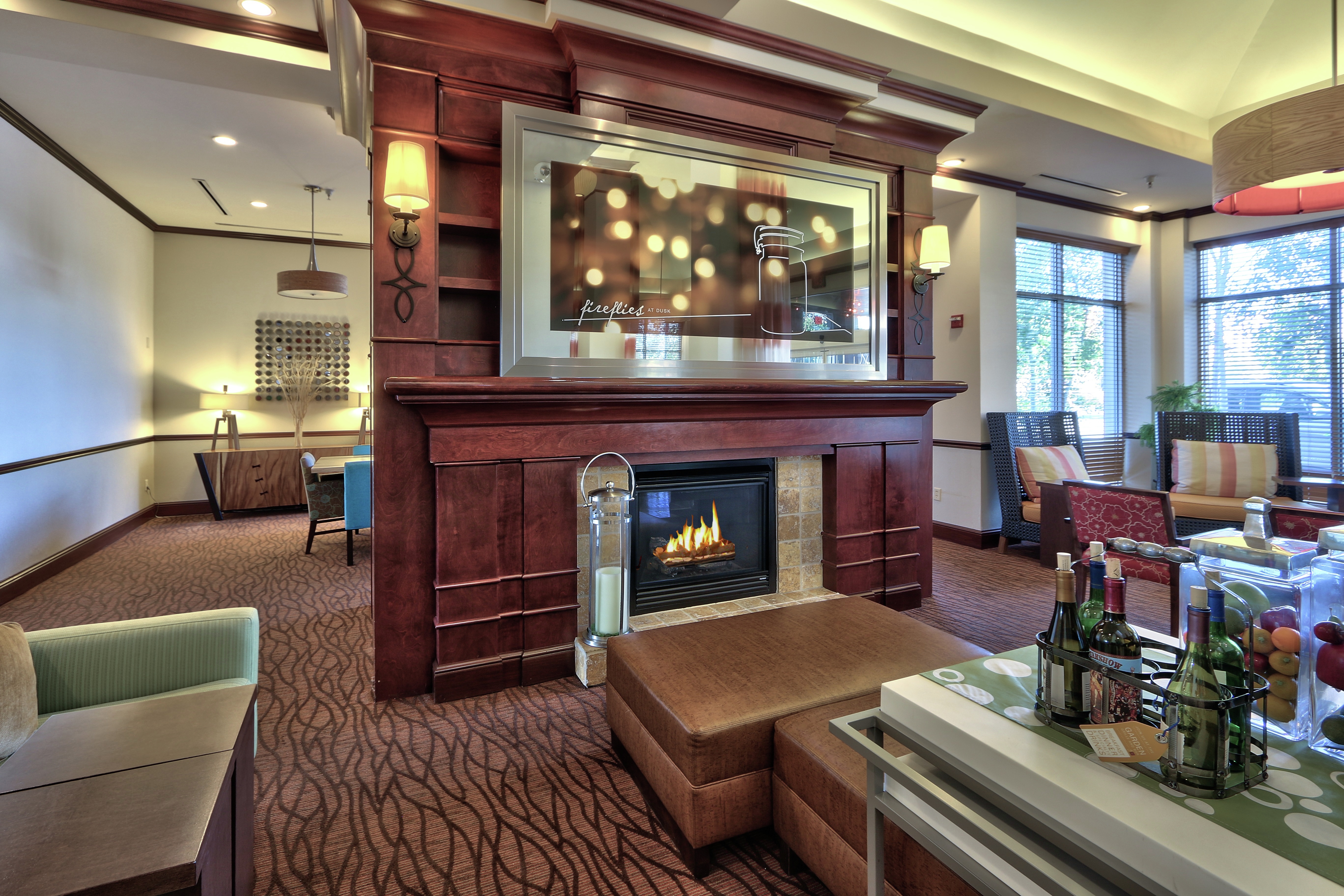Lobby Seating Area with Fireplace