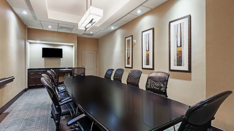 Meeting room with table and chairs