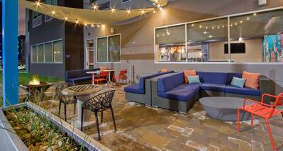 Patio area with comfortable seating