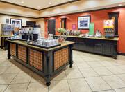 Breakfast Bar Area with Coffee and Fresh Fruits