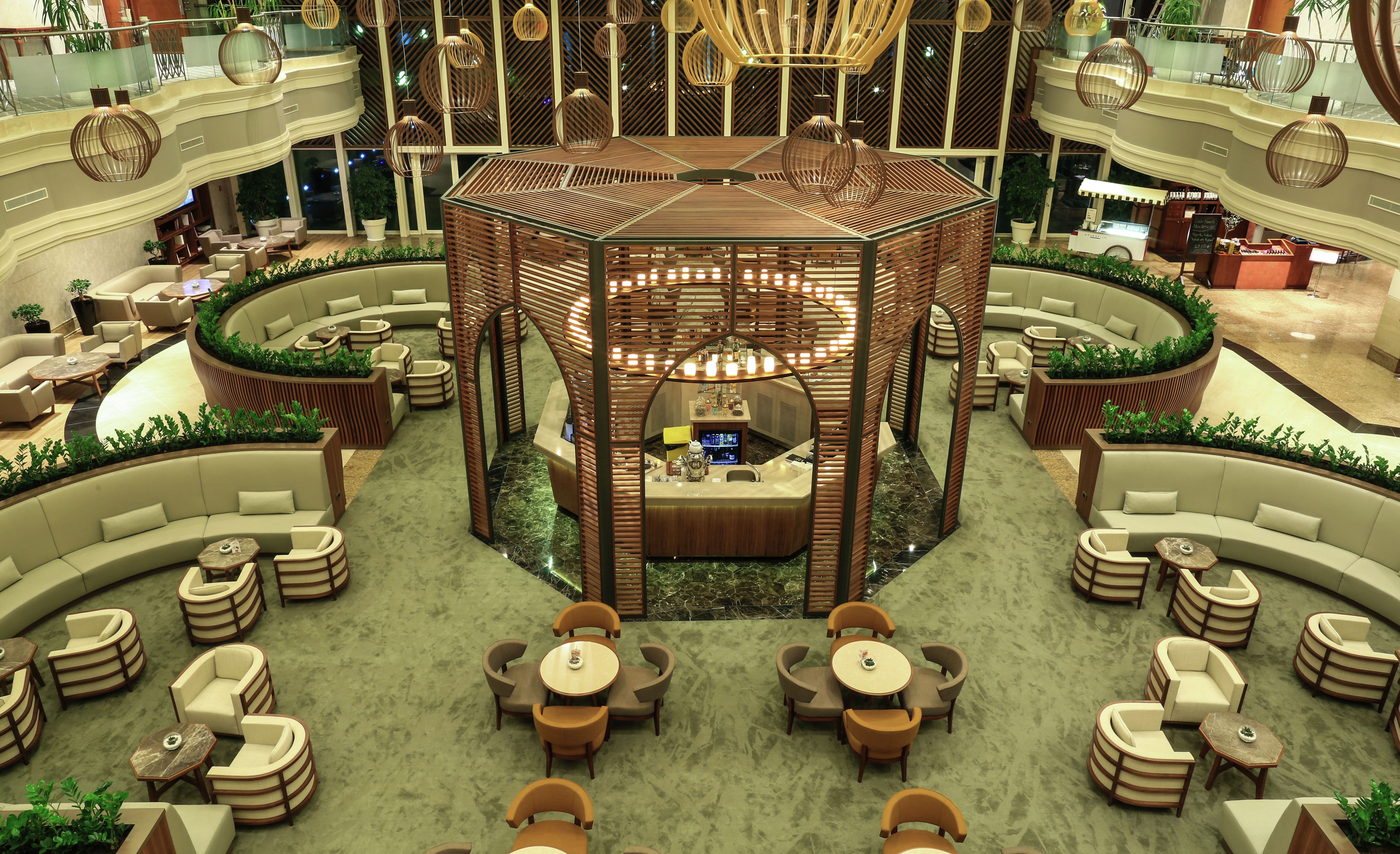 Adana HiltonSA Gallery Lounge Lobby View with High Ceilings