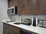 Suite Kitchen with Microwave, Stove Top, Coffee Maker and Toaster
