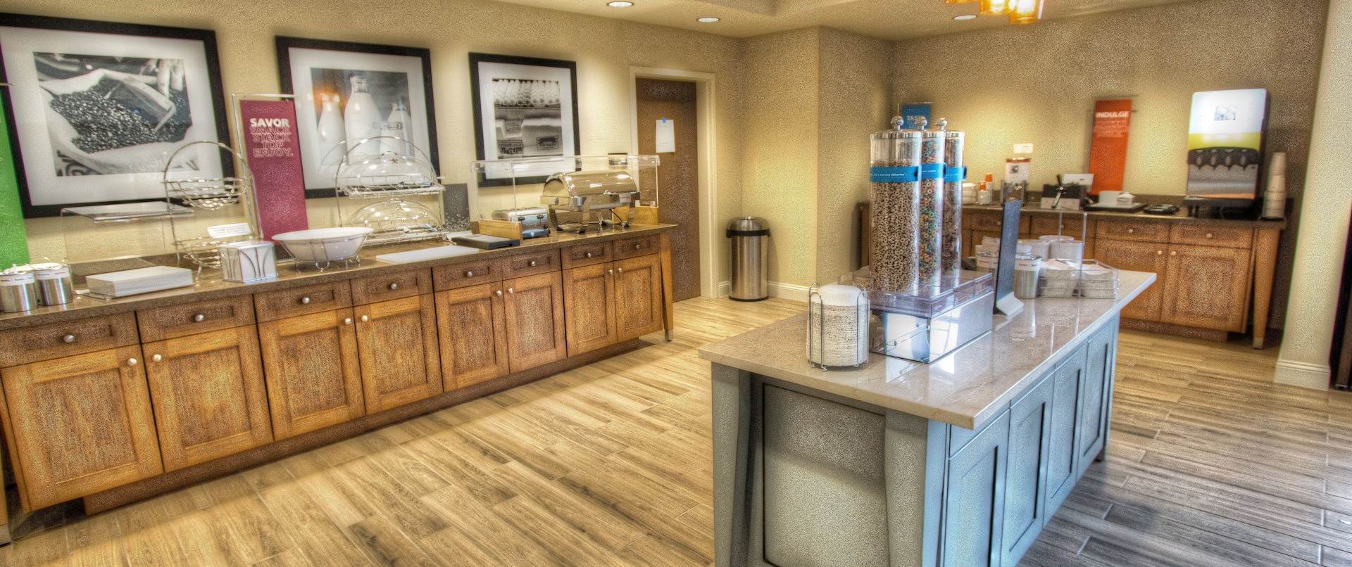 Breakfast Buffet Area and Coffee Station
