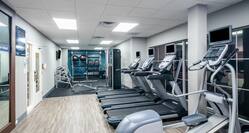 Fitness center with treadmills weights and exercise bike
