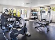 Fitness Center View of Exercise Bikes and Weights