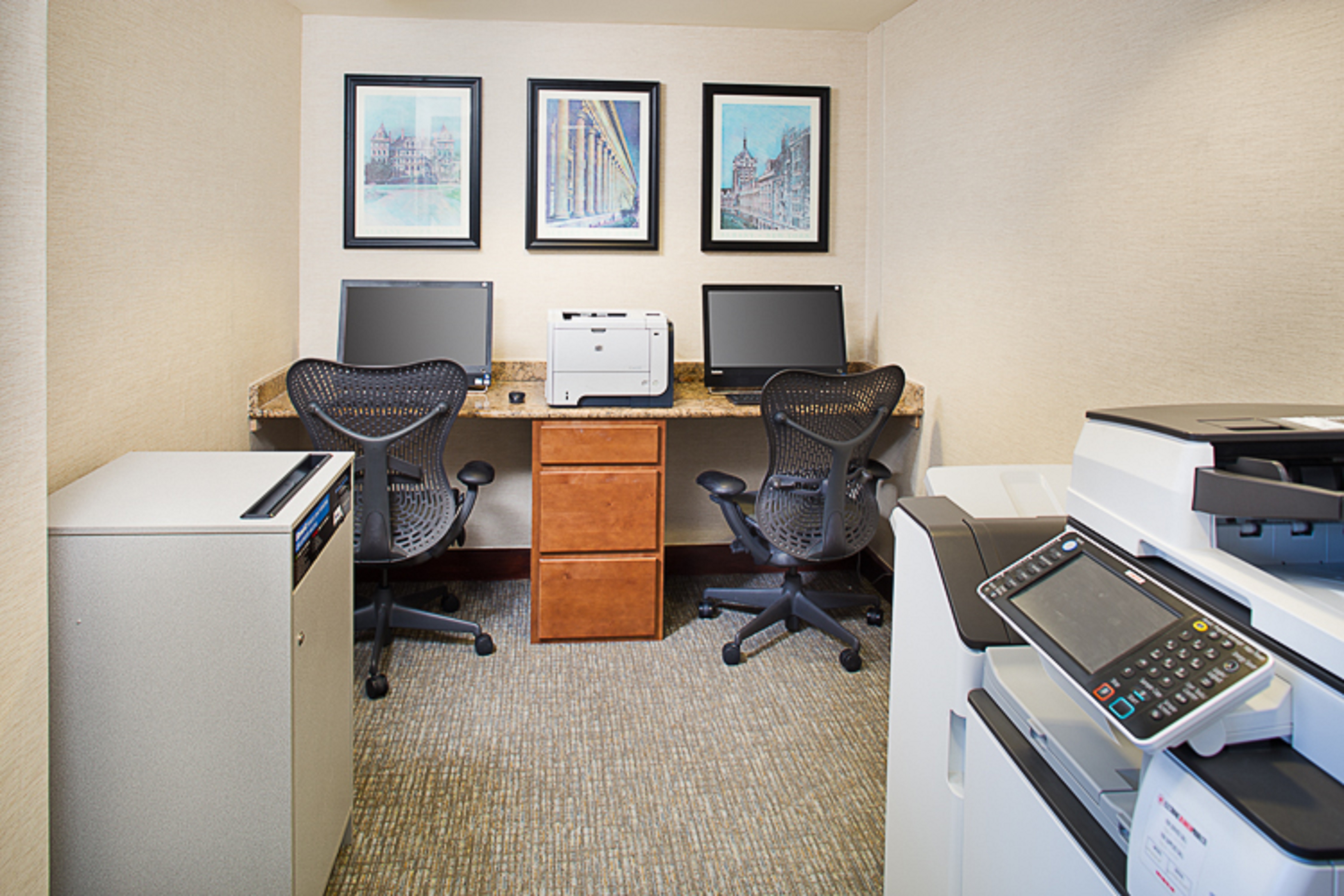 Business Center with computers, printer, and copy machine.