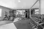 Modern Fitness Center with Weights, Recumbent Bike, Exercise Balls and Strength Equipment