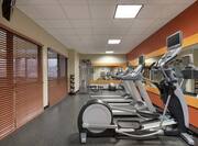 Convenient on-site fitness center fully equipped with cardio machines, medicine balls, and free weights.