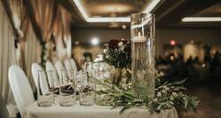 Close-Up of Water Glass on Table in Wedding Reception Area