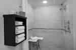 Roll In Shower with Seat and Grab Bars