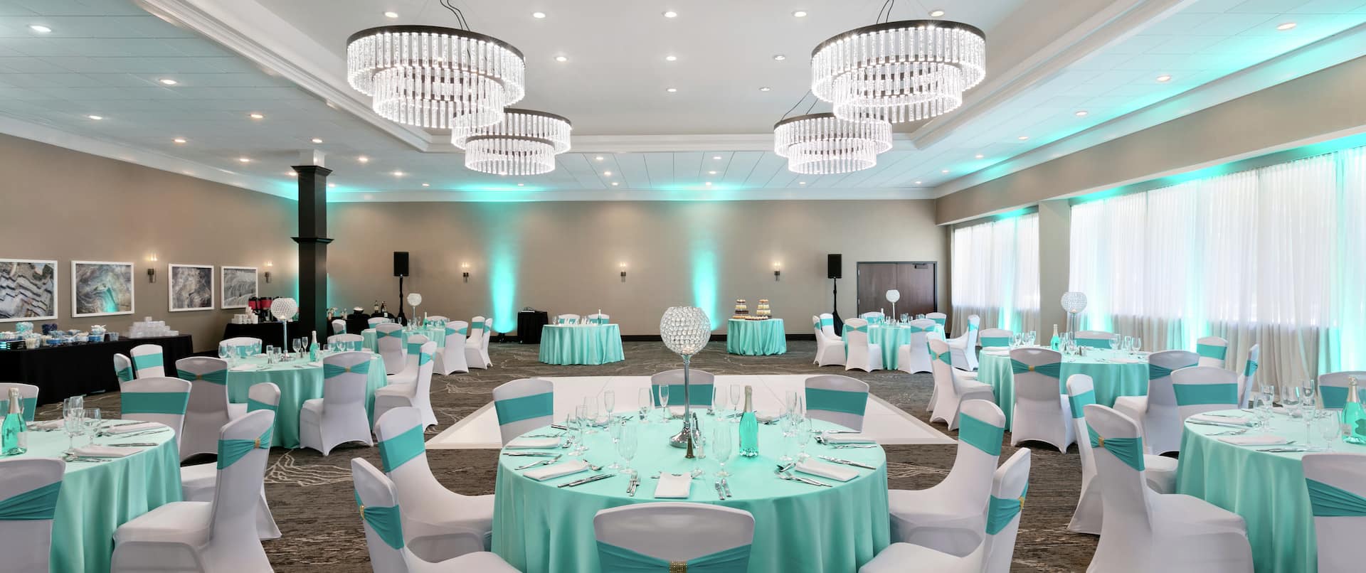 Ballroom Setup with Round Tables for Event