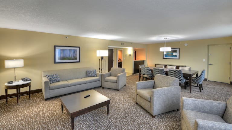 Guest Suite Lounge Area with Armchairs, Sofa and Coffee Table