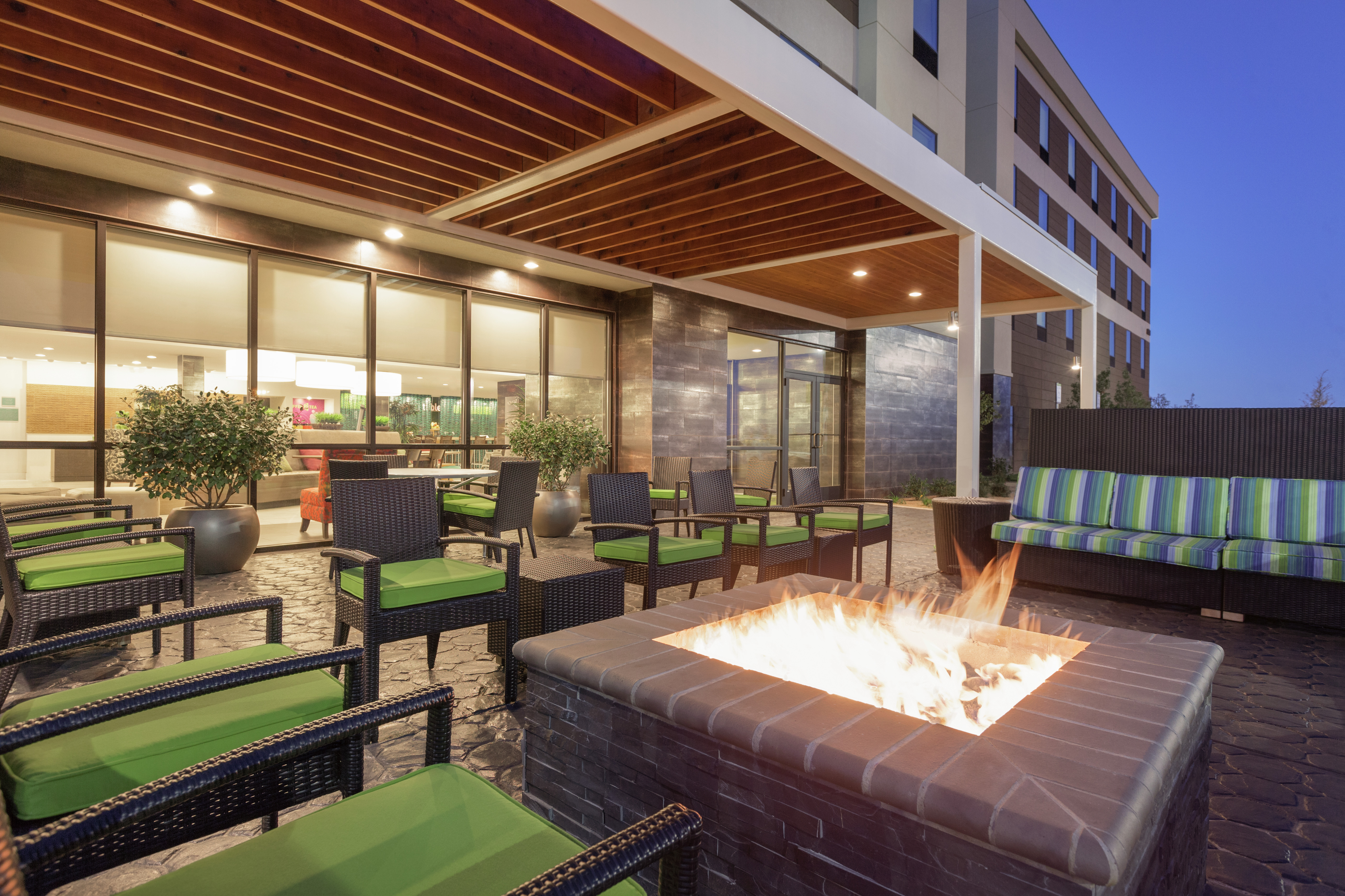Outdoor Patio Seating with Fire Pit Table