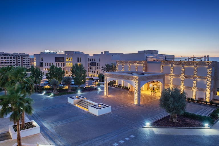 Exterior of Hotel at Dusk