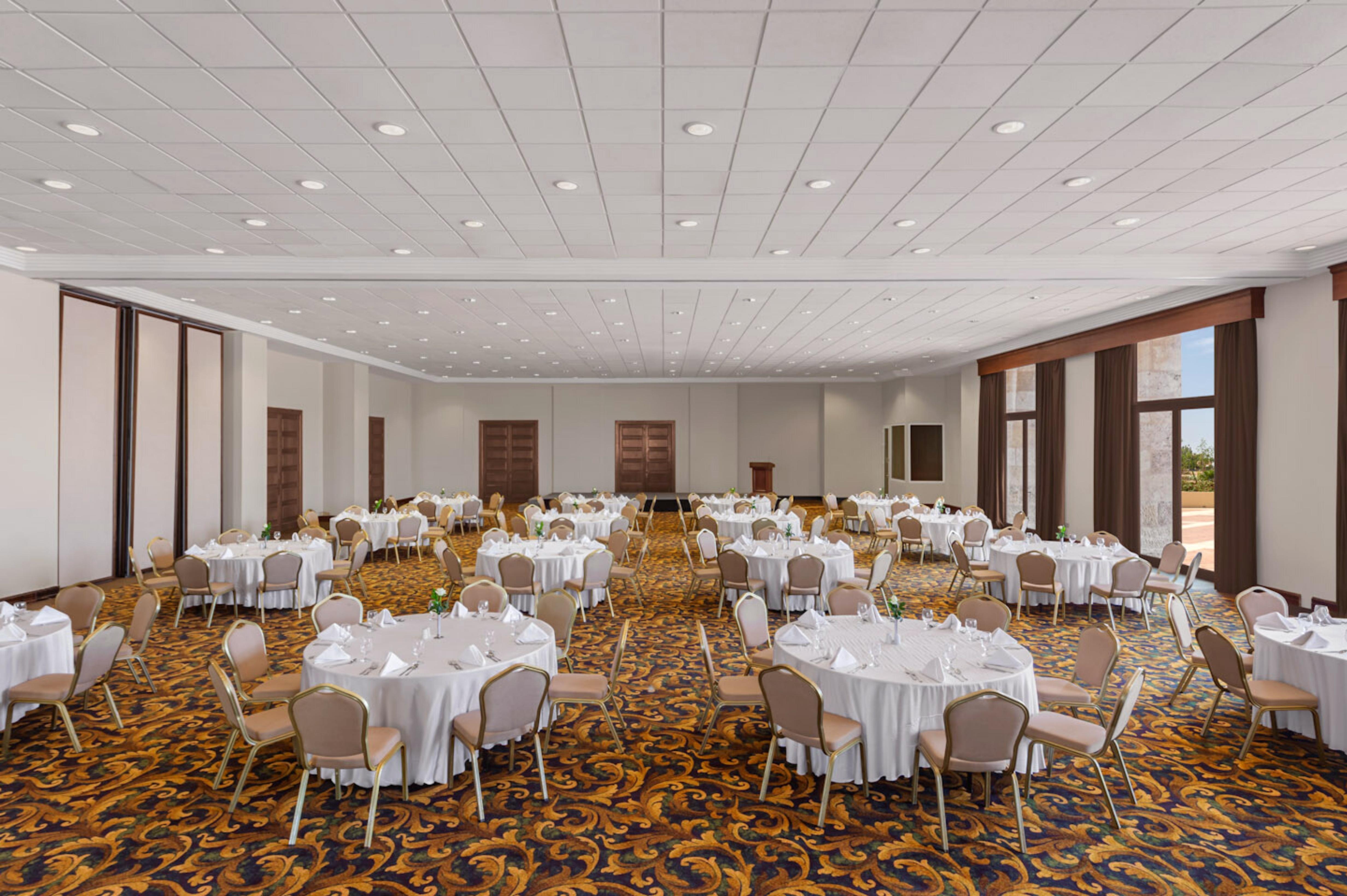 event space with round tables