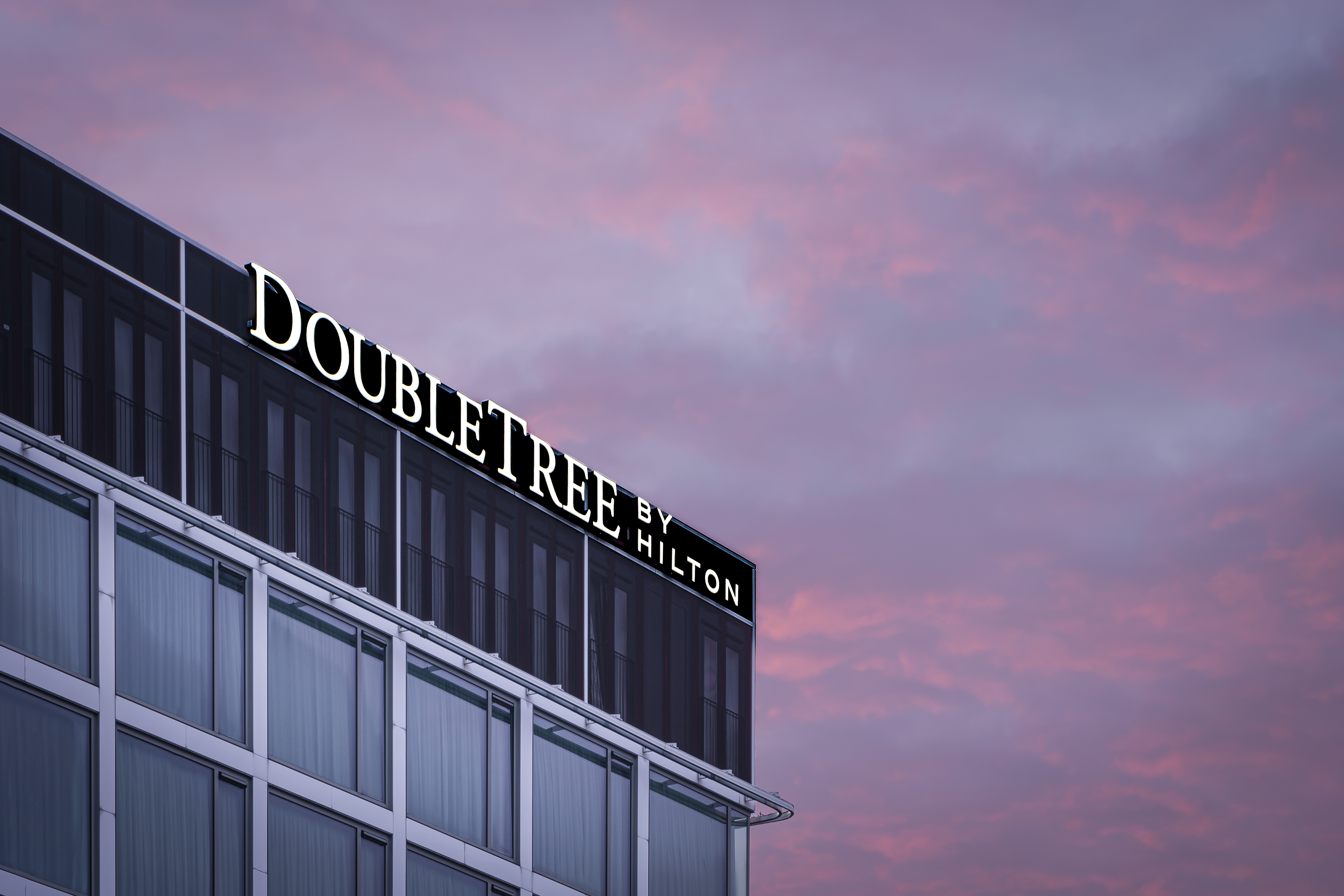DoubleTree by Hilton Sign on Hotel Exterior