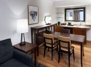 Suite with wet bar and work area