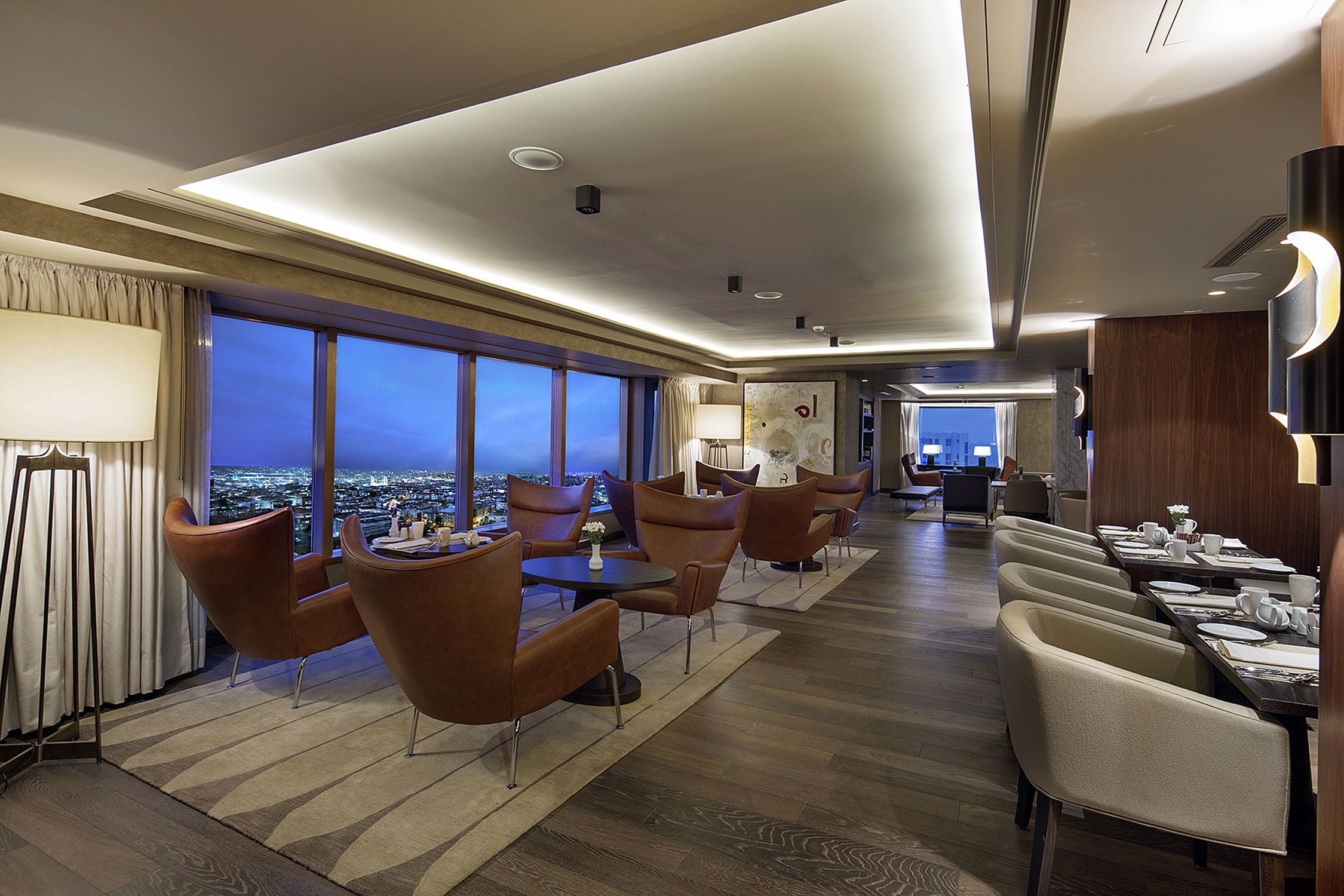 Executive Lounge Seating with City View  