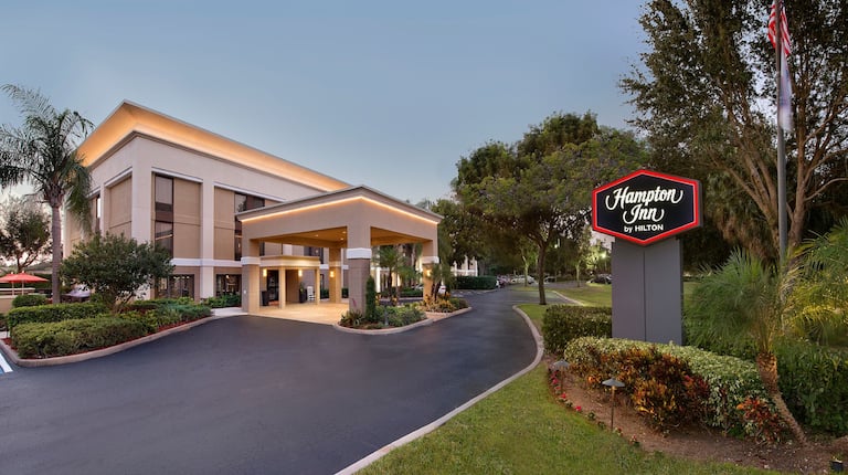 Hotel Exterior With Signage