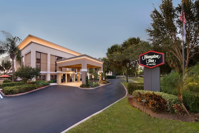 Hotel Exterior With Signage