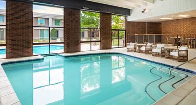 Indoor pool with seating