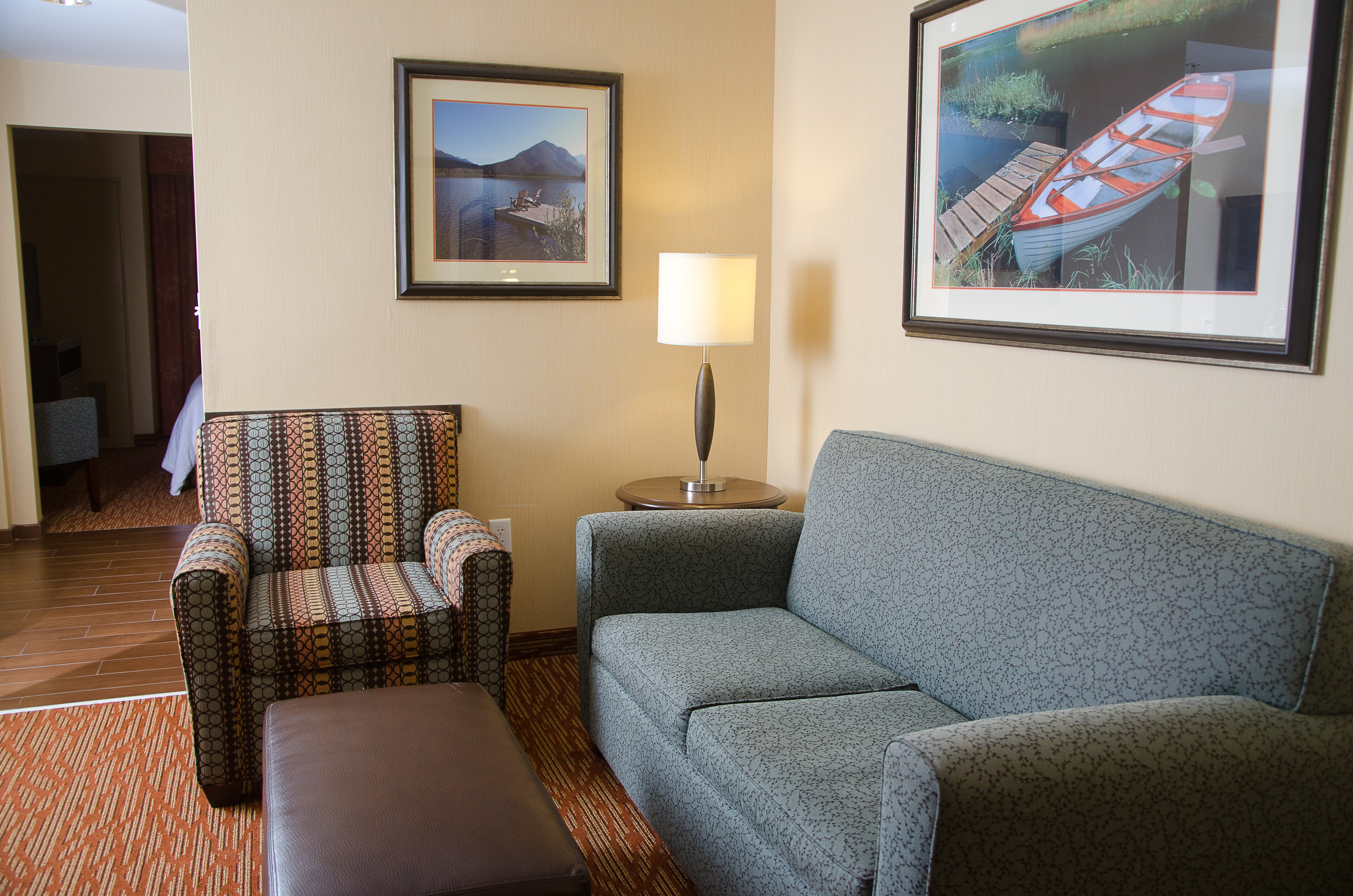 Seating area in accessible Jr Suite.
