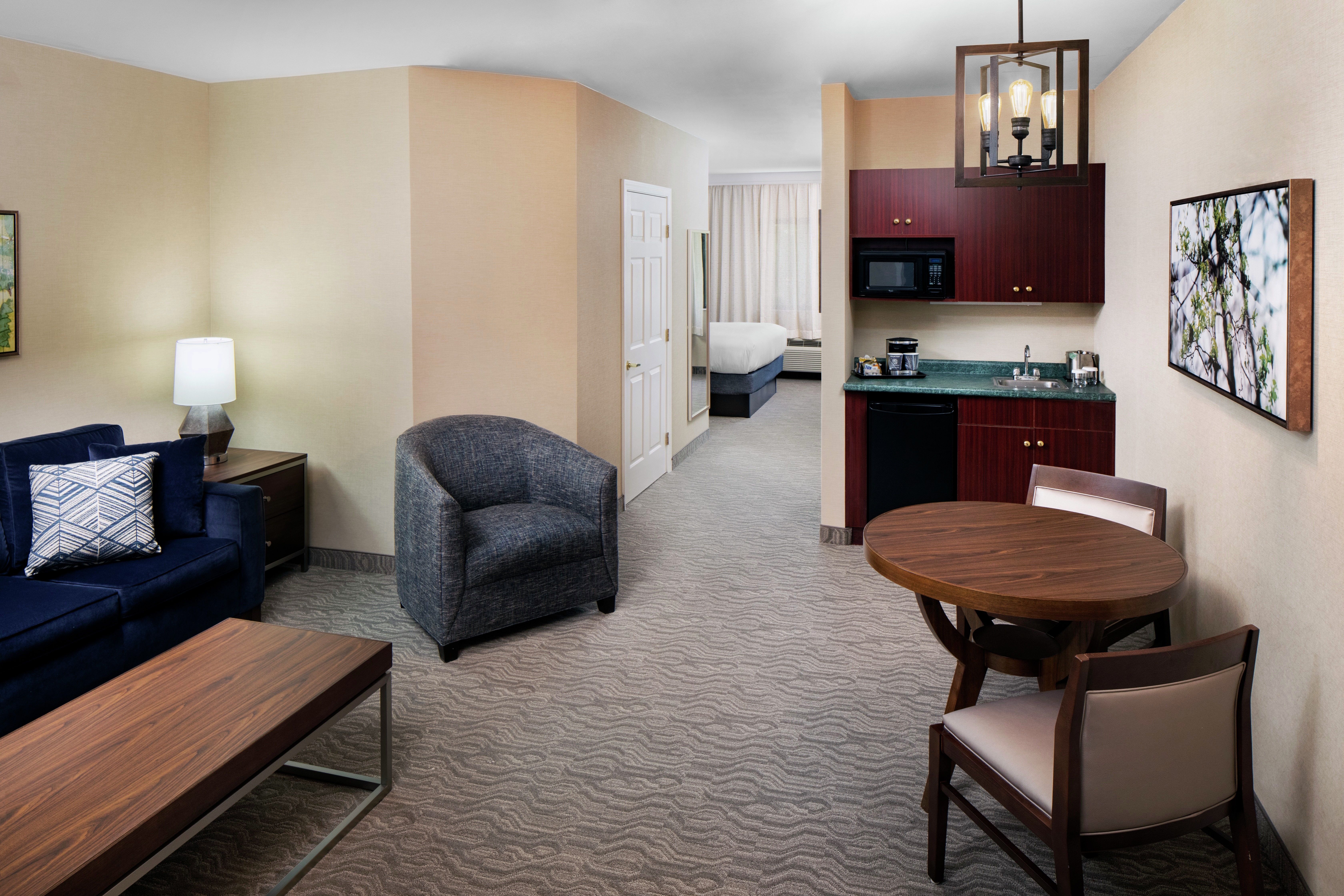 Suite Living Area with Seating and Kitchenette