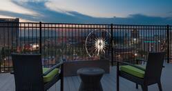  Home2 Suites by Hilton Atlanta Downtown, GA - Fire Pit on Roof Deck at Night