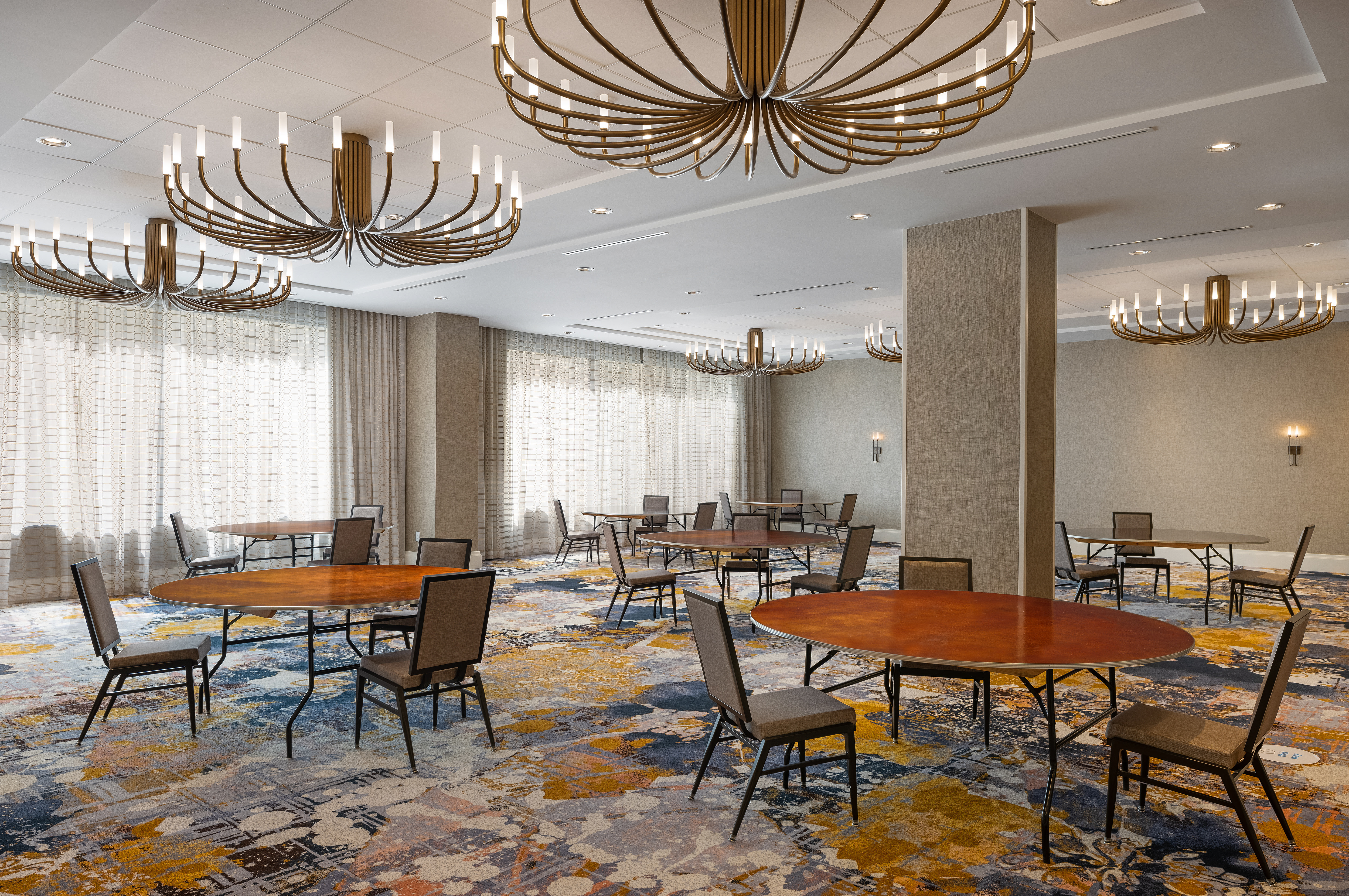meeting room with round tables