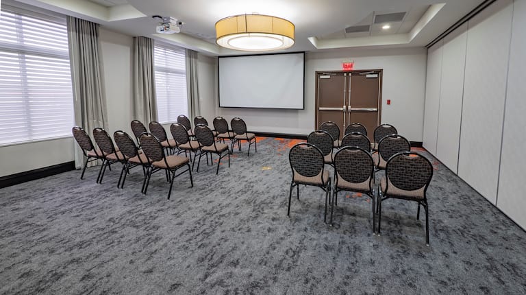 Rose Room A with Projection Screen Setup Theater Style