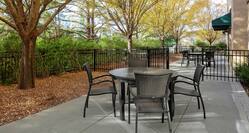 Outdoor Patio Area with Tables and Chairs