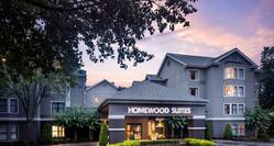 Homewood Suites Hotel Exterior in the Evening