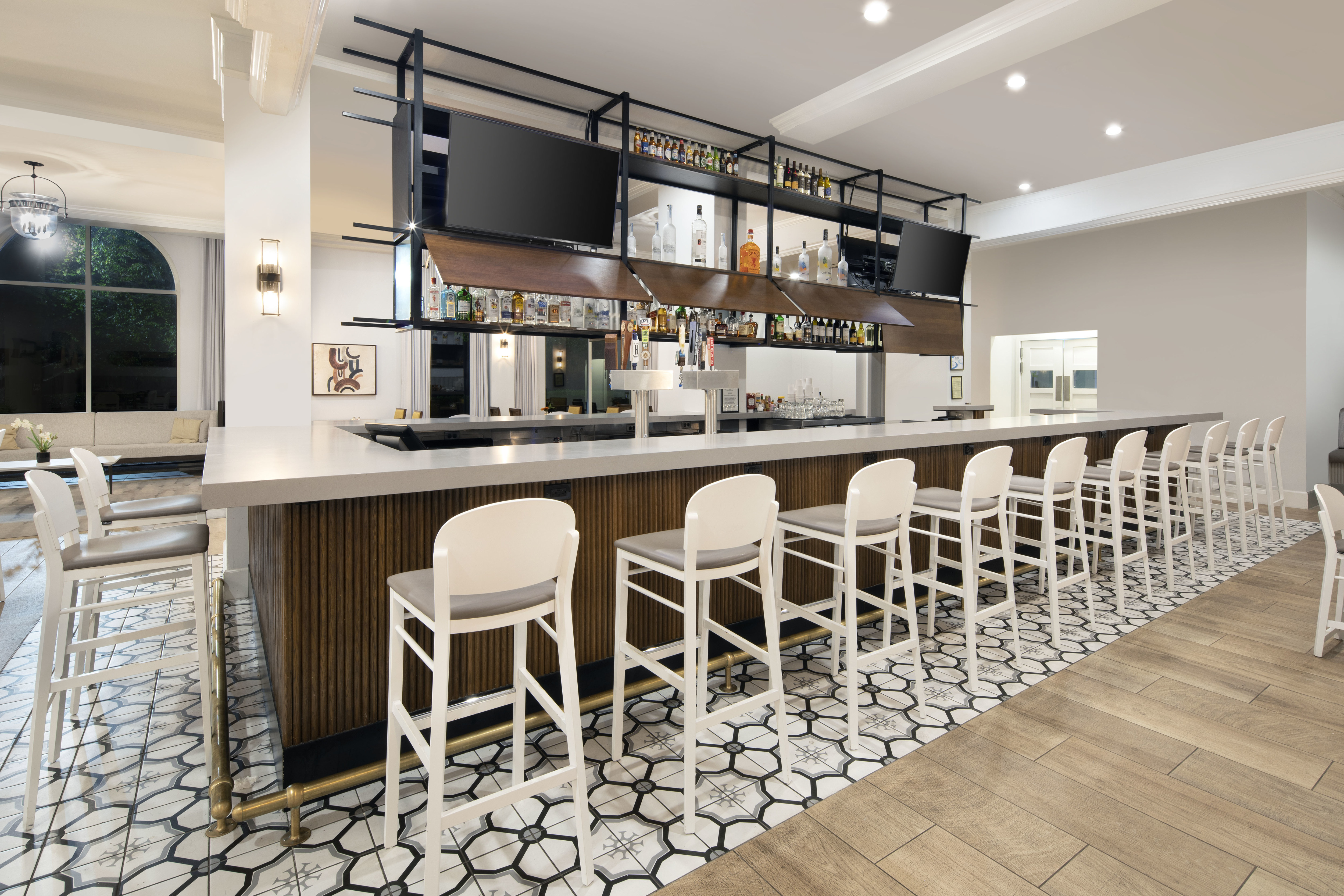 Hilltop Bar with Seating Area and Two HDTVs