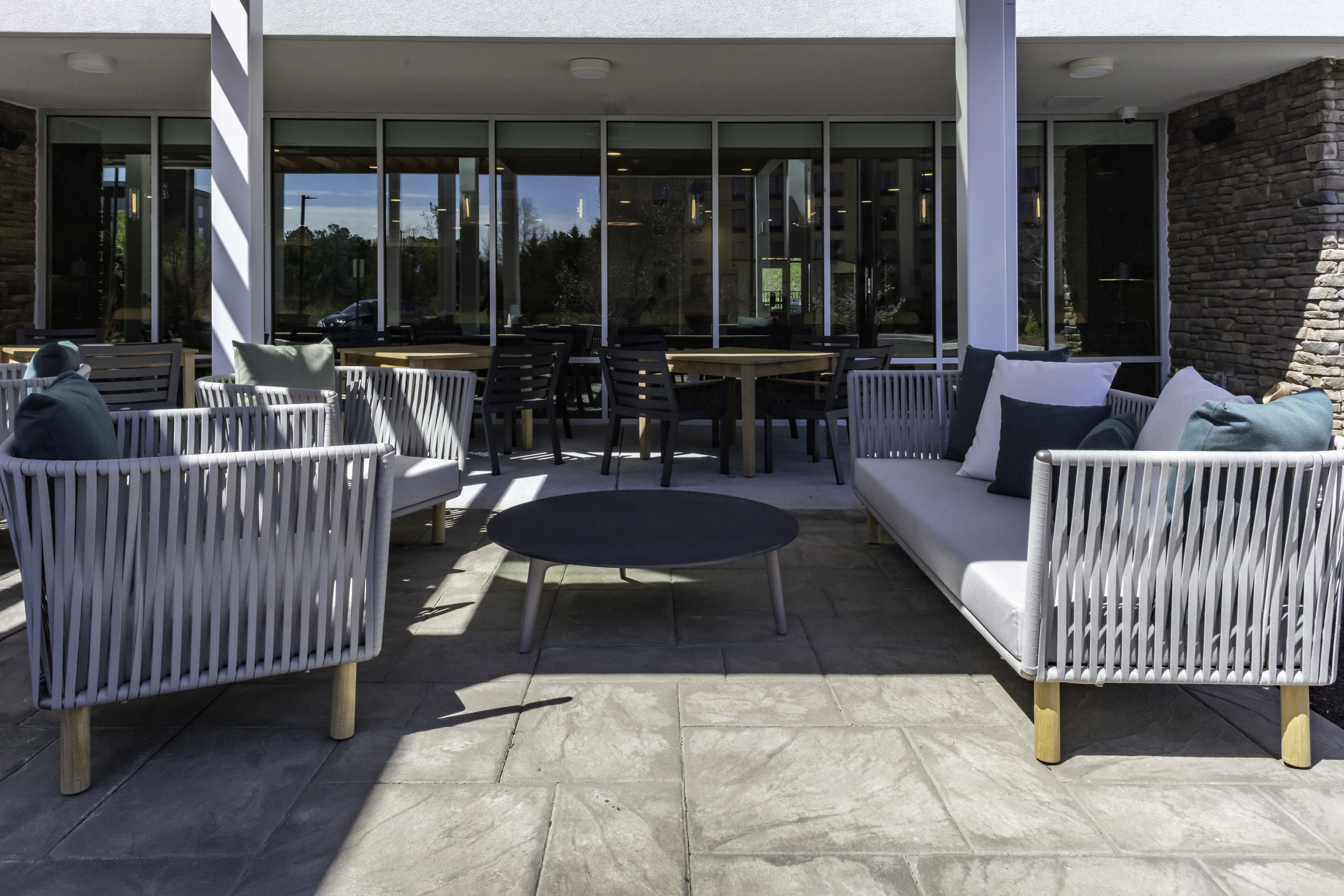 outdoor patio seating area