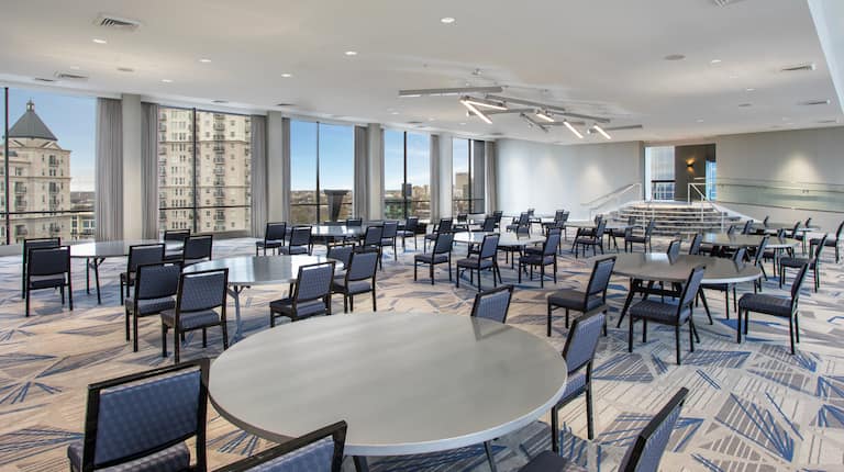 Altitude meeting room with tables setup
