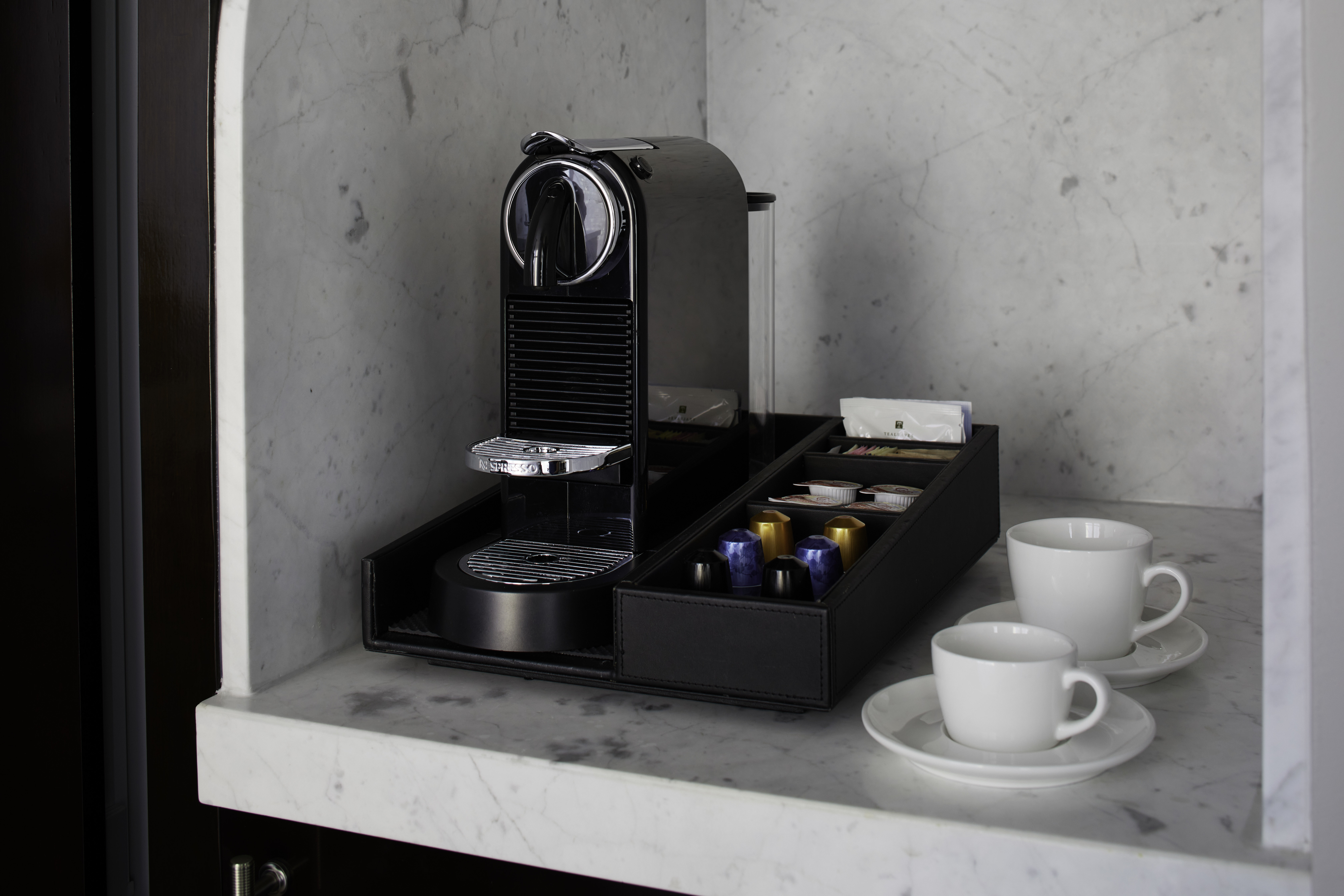 coffee station in guest room