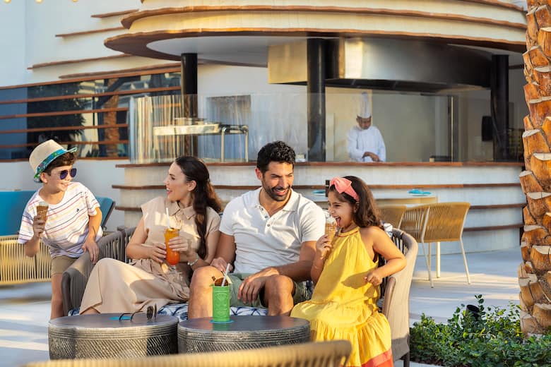 family at outside patio