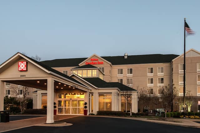 Hotel exterior and entrance.