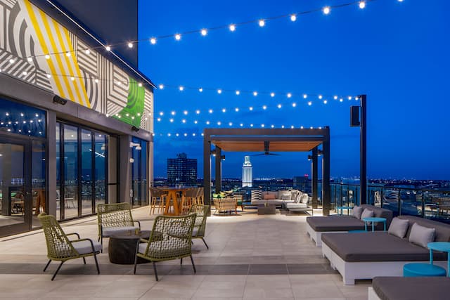 Rooftop Terrace at Night