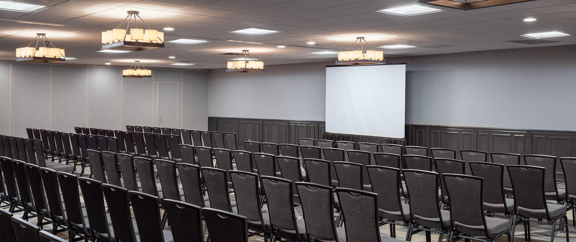 Ballroom Theater Setup with Projector Screen