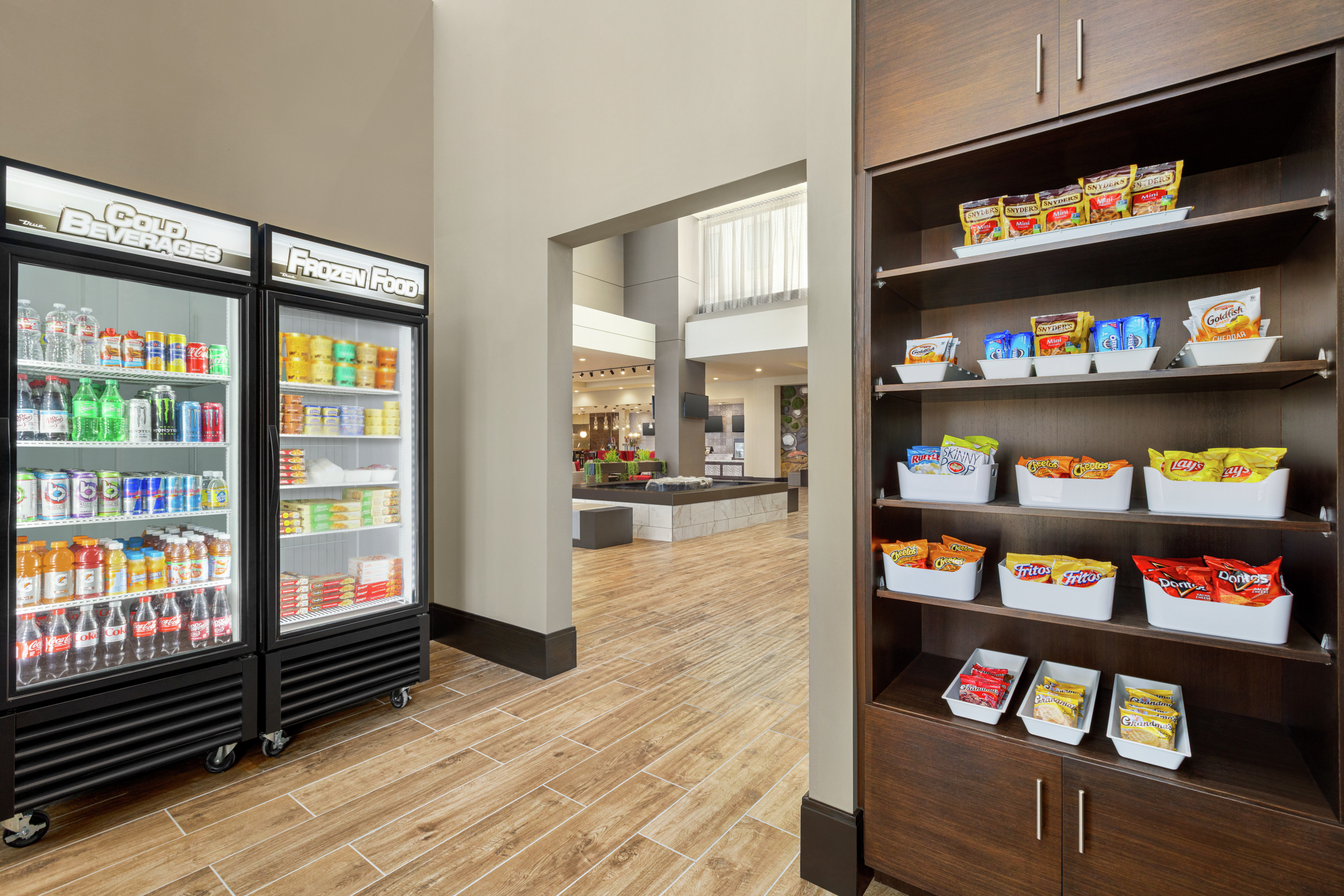 Convenient on-site marketplace fully stocked with delicious snacks and beverages.