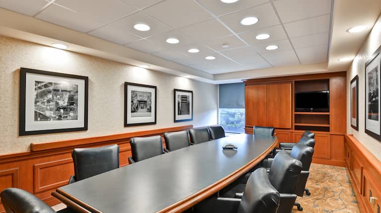 Boardroom with Conference Table and Leather Chairs