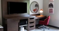 Television and Work Desk Area