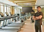 fitness center with man