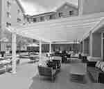 Outdoor patio seating with grilling area