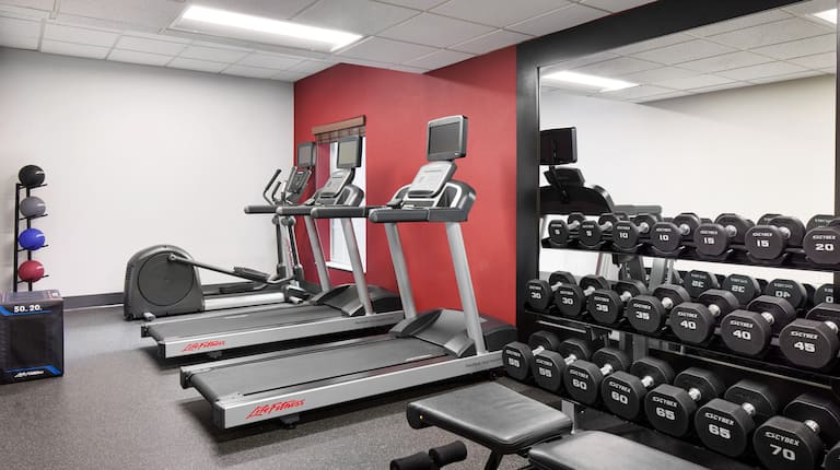 Fitness Center with Treadmills and Weights
