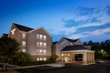 Homewood Suites Hotel Exterior in the Evening