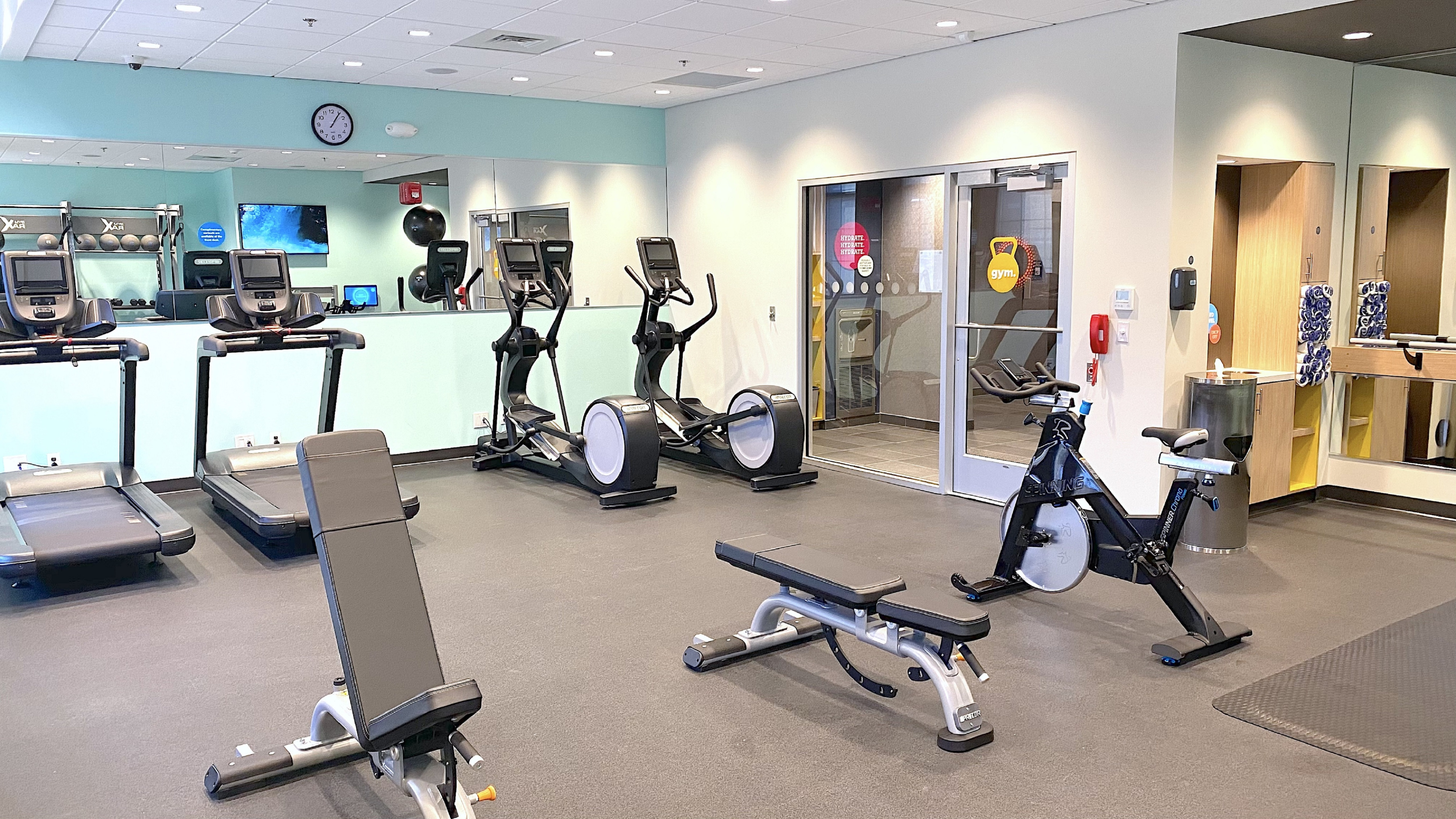 Fitness Center with Treadmills and Recumbent Biles