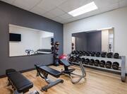 Cardio equipment and hand weights available